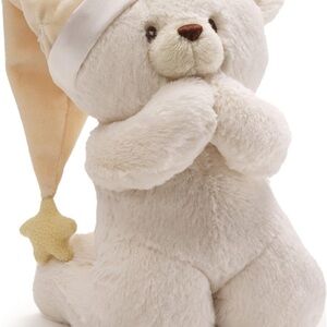 Soft White Plush Bear with Star Hat